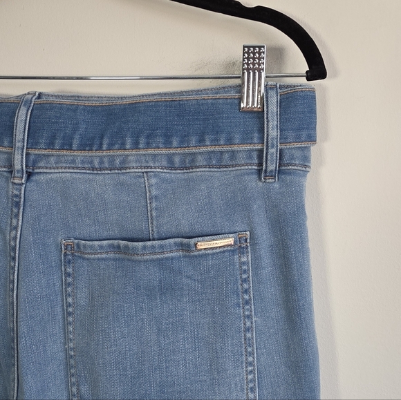 WHBM White House Black Market Wide Leg Cargo Jeans Belted High Rise Size 10 - Picture 7 of 12